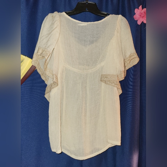 Boho Tan Blouse - Picture 2 of 2